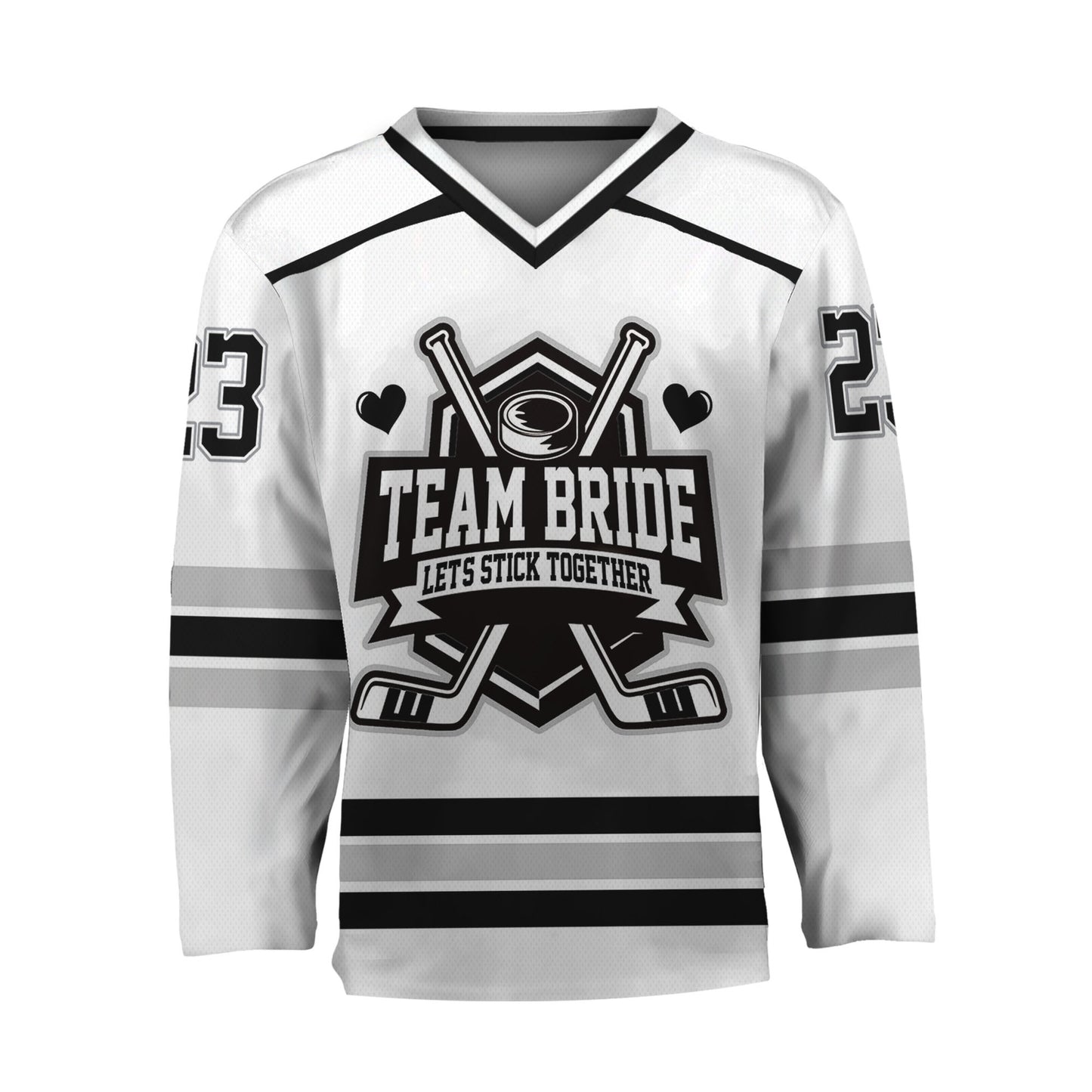 Custom Hockey Groom and Bride BR Jersey