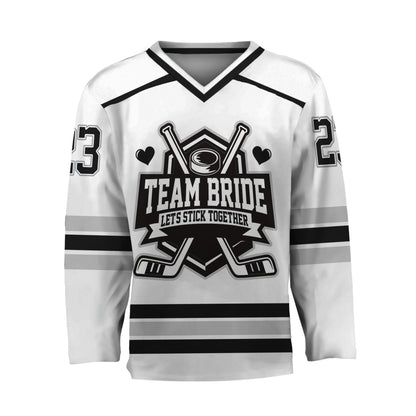 Custom Hockey Groom and Bride BR Jersey