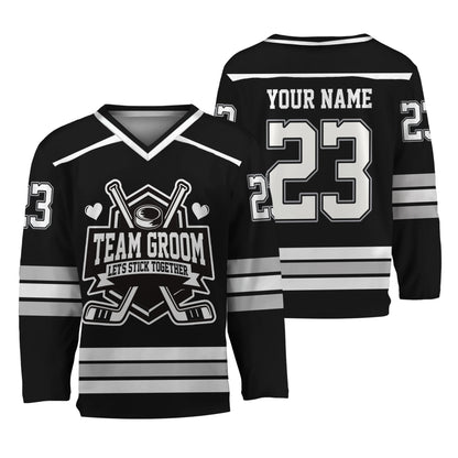 Custom Hockey Groom and Bride GR Jersey