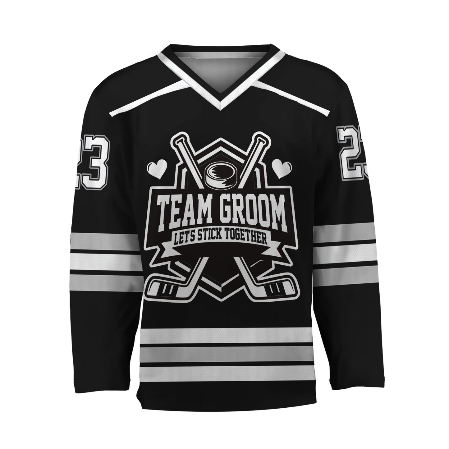 Custom Hockey Groom and Bride GR Jersey