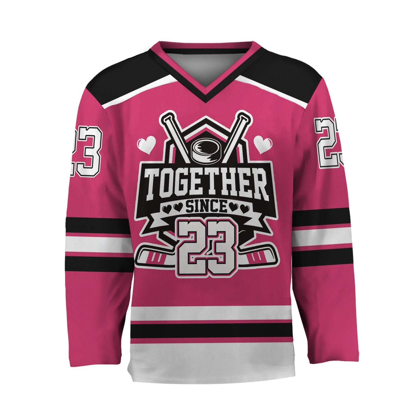 Custom Together since Style Pink Hockey Jersey