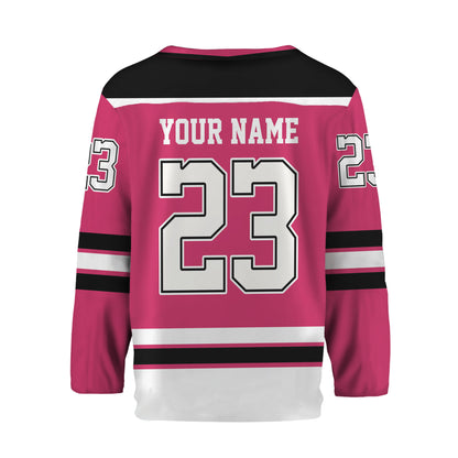 Custom Together since Style Pink Hockey Jersey