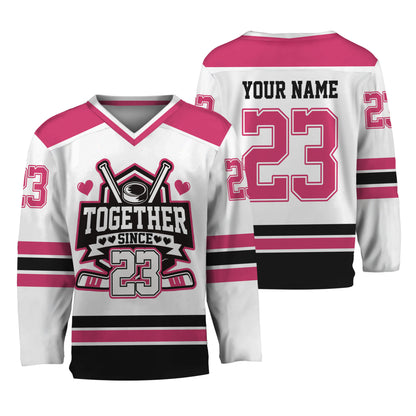 Custom Together since Style White Hockey Jersey