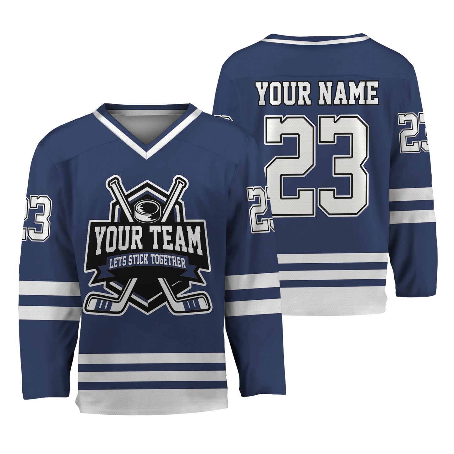 Custom Together since Navy Hockey Jersey