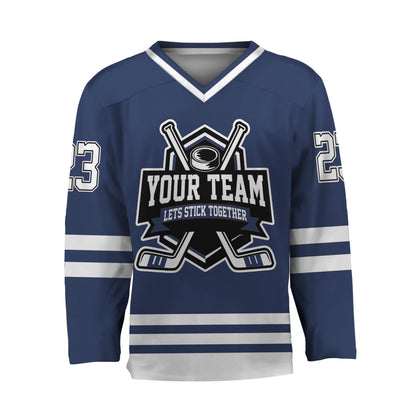 Custom Together since Navy Hockey Jersey