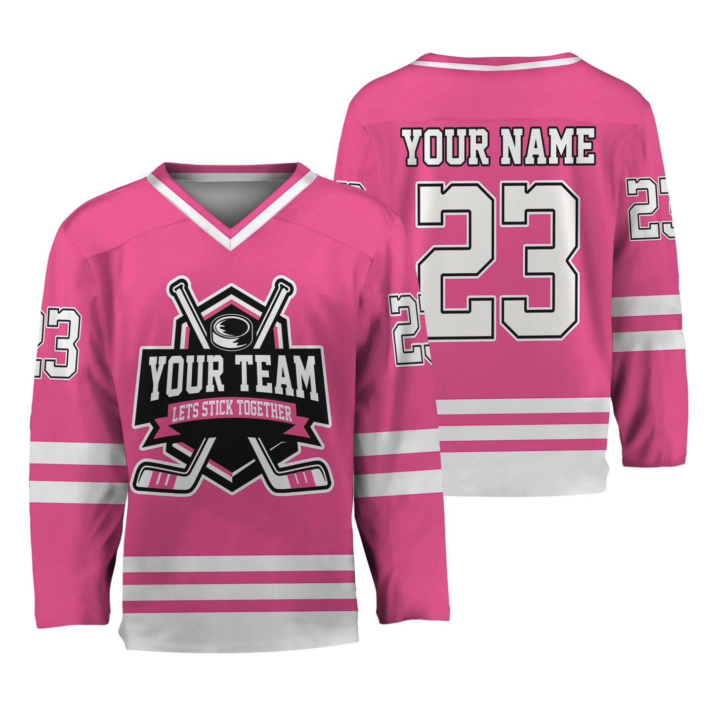 Custom Together since Pink Hockey Jersey