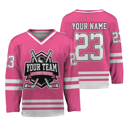 Custom Together since Pink Hockey Jersey