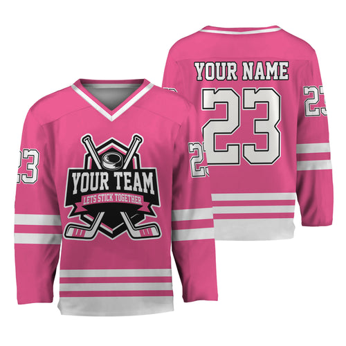 Custom Together since Pink Hockey Jersey