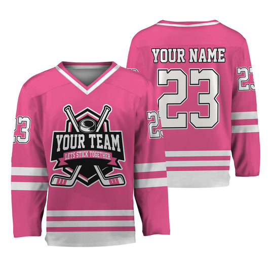 Custom Together since Pink Hockey Jersey