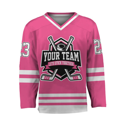 Custom Together since Pink Hockey Jersey