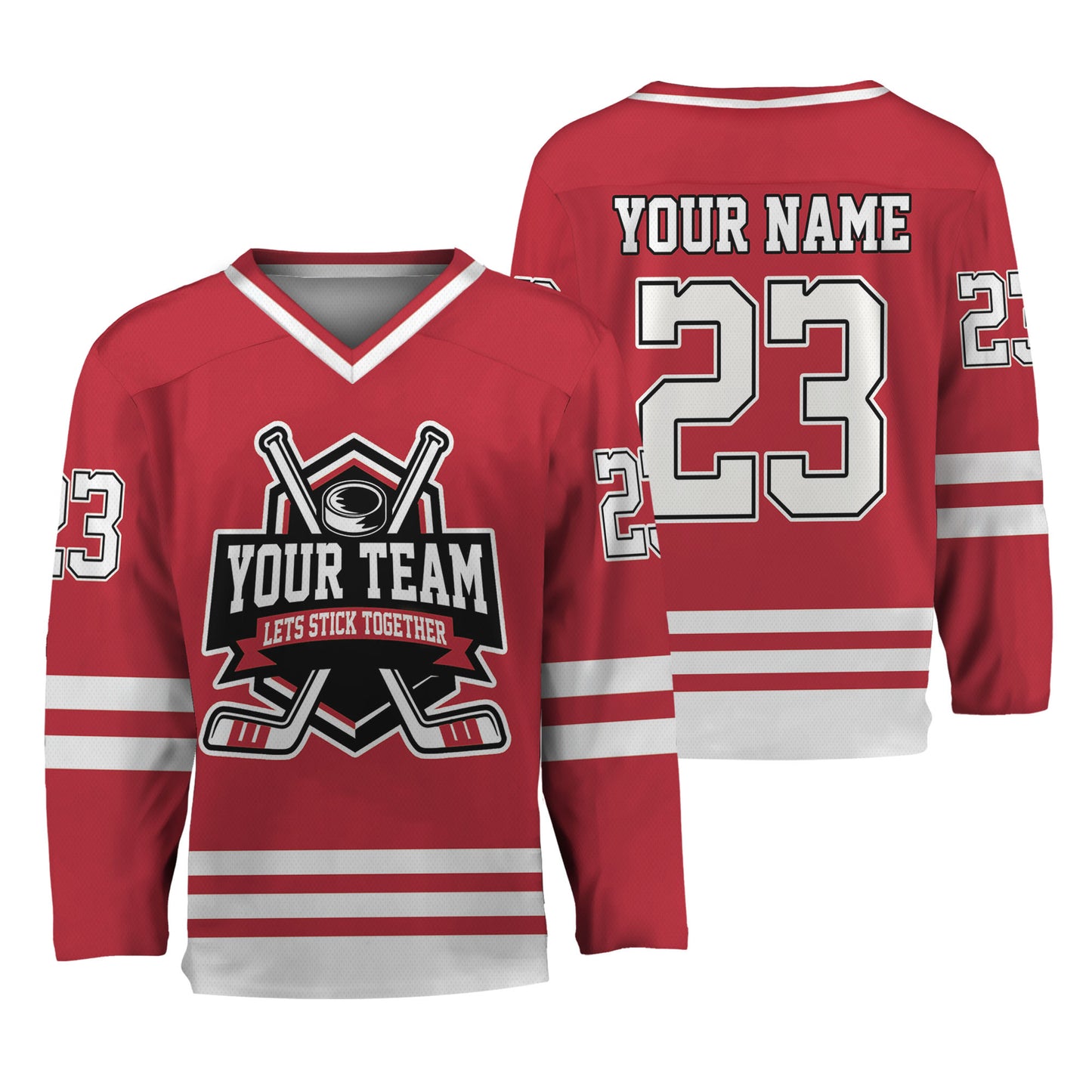Custom Together since Red Hockey Jersey