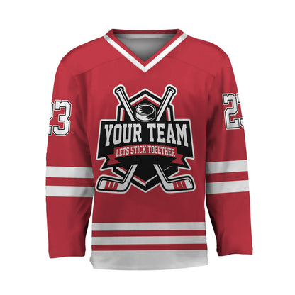Custom Together since Red Hockey Jersey