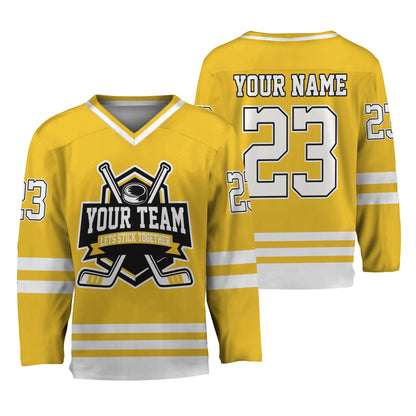 Custom Together since Yellow Hockey Jersey