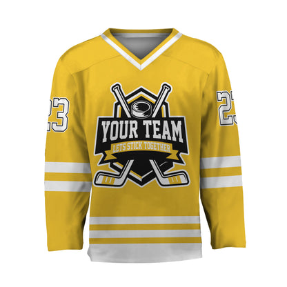 Custom Together since Yellow Hockey Jersey