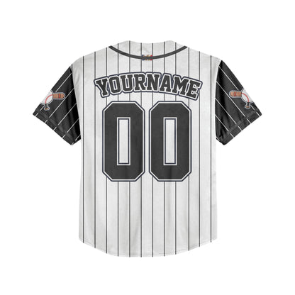 Custom Rookie of the Year Awesome Pinstripe Simple Black Baseball Jersey