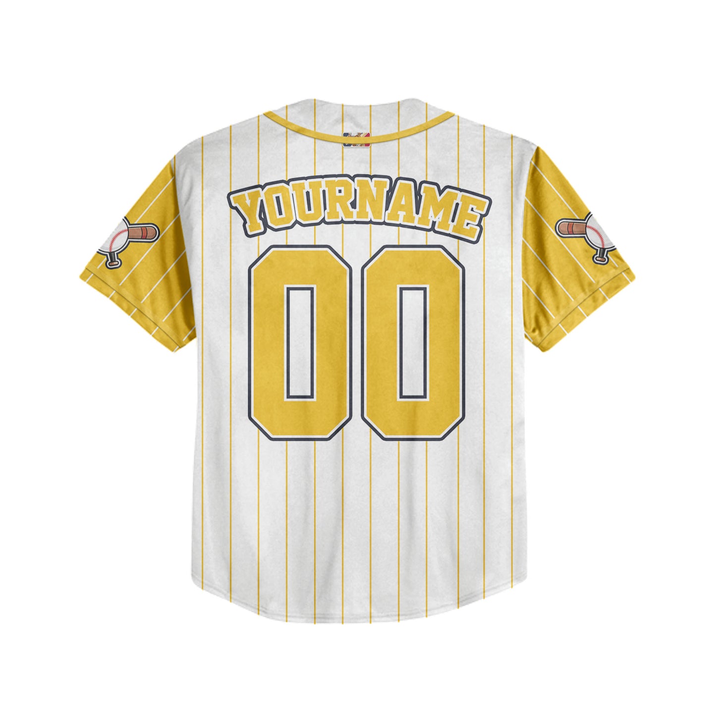 Custom Rookie of the Year Awesome Pinstripe Simple Yellow Baseball Jersey