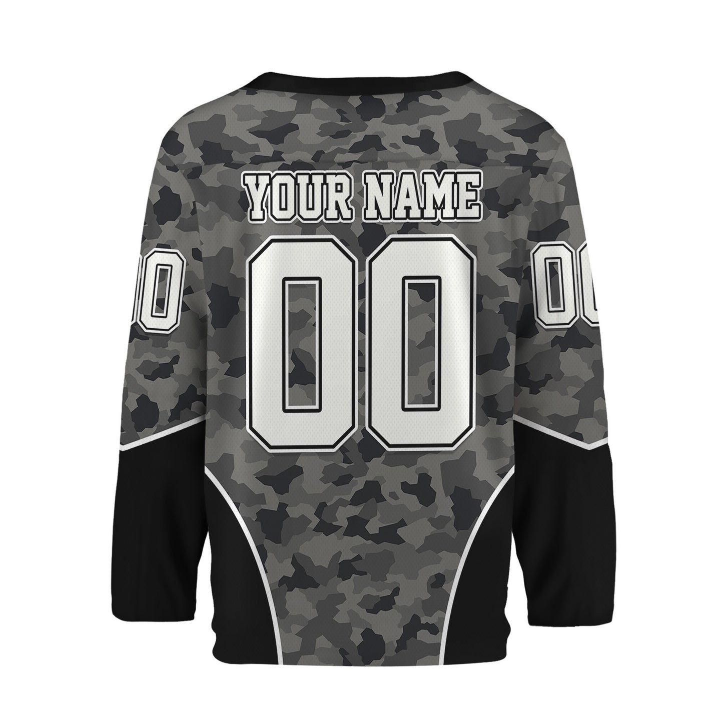 Custom Team Camo Grey Pattern Hockey Jersey