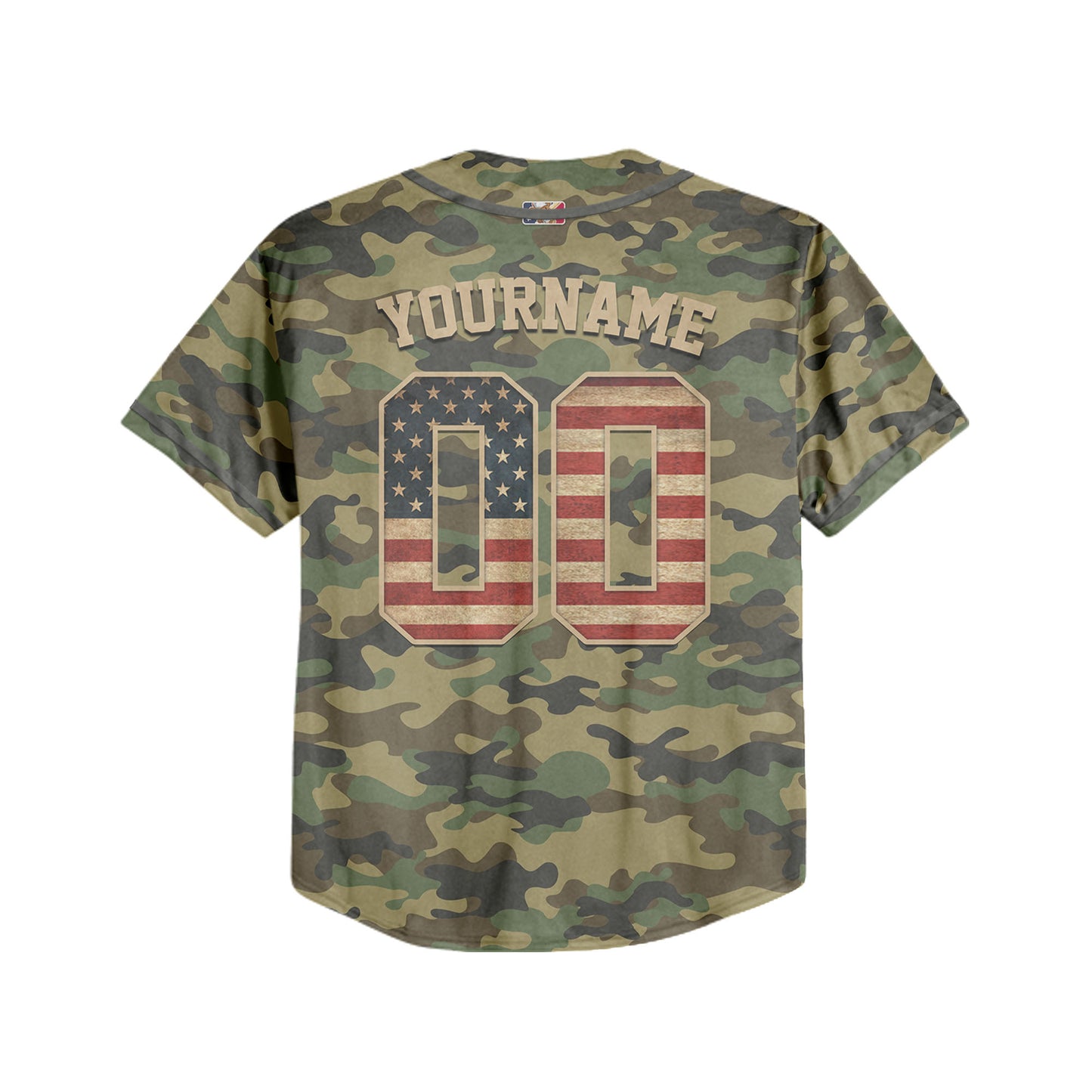 Custom Team Camo Moss Green Pattern Baseball Jersey