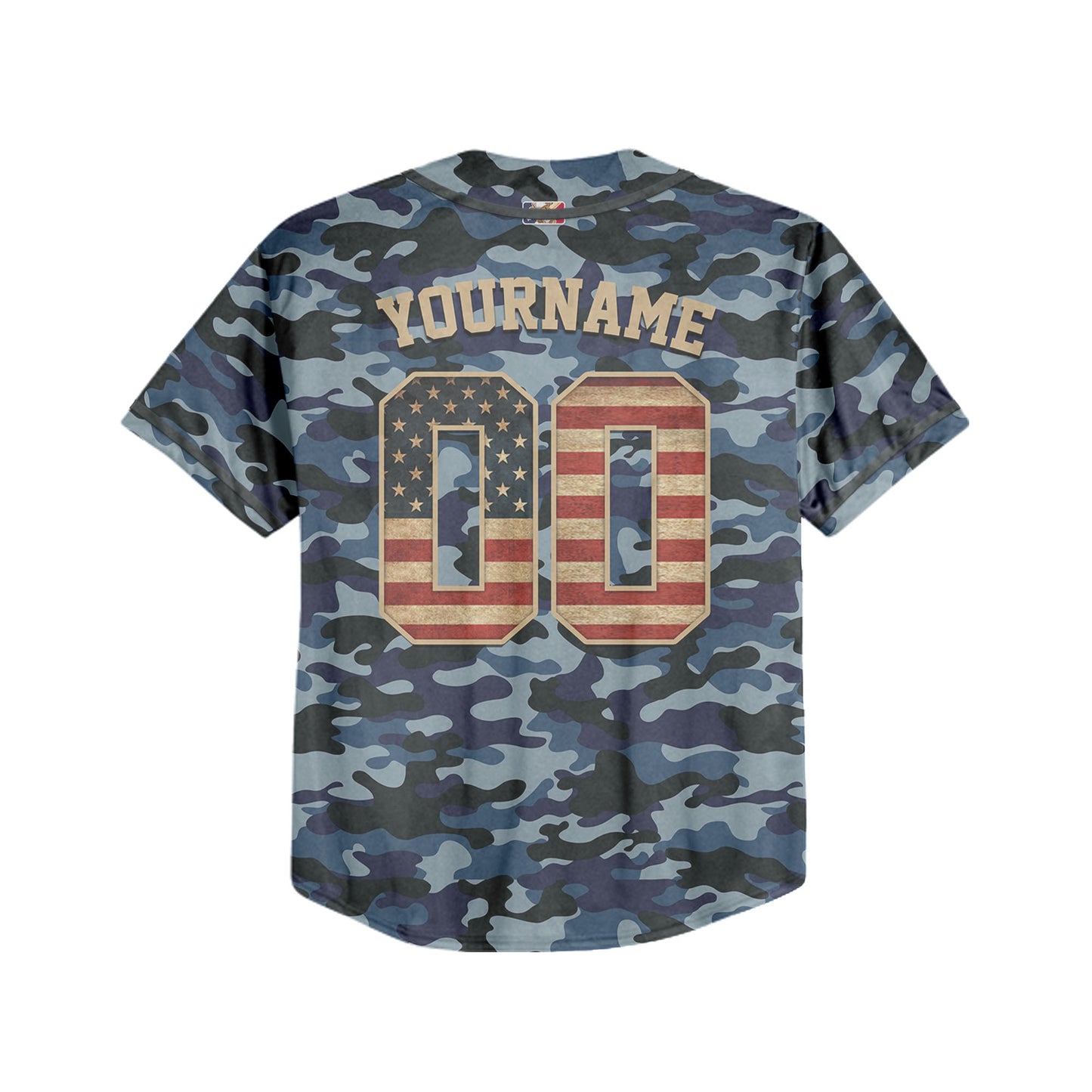 Custom Team Camo Navy Pattern Baseball Jersey