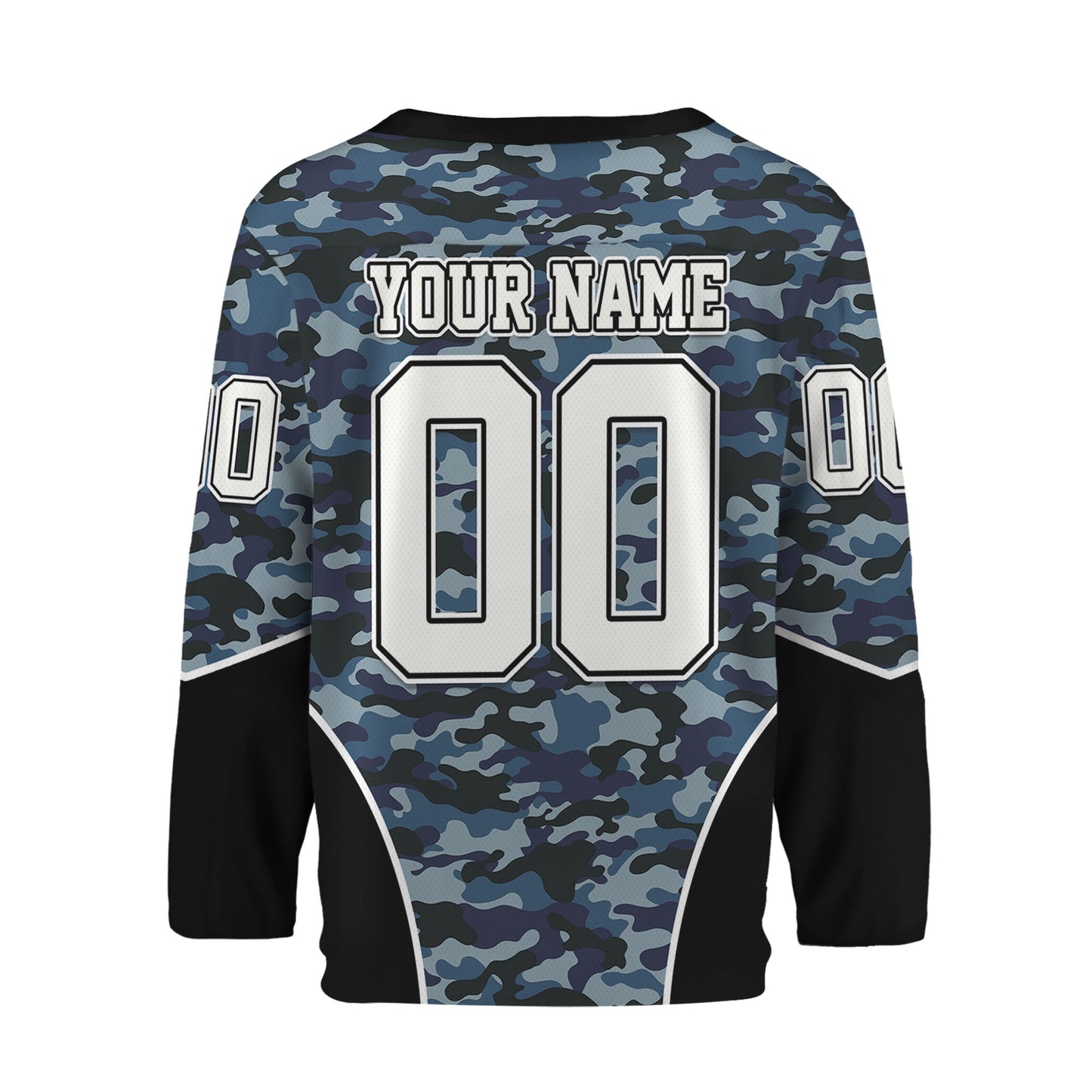 Custom Team Camo Navy Pattern Hockey Jersey