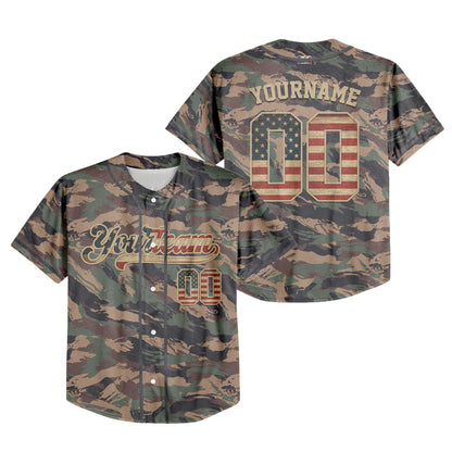 Custom Team Camo Paint Pattern Baseball Jersey