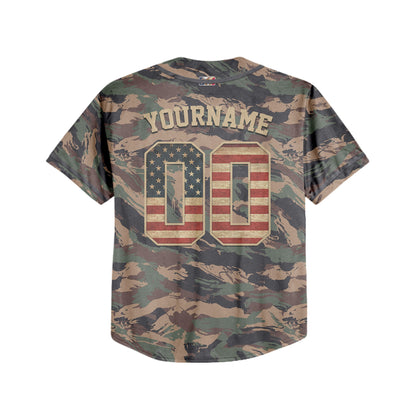 Custom Team Camo Paint Pattern Baseball Jersey