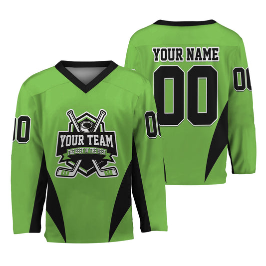 Custom Team Name Basic Hockey Jersey Green