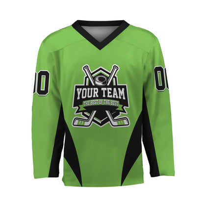 Custom Team Name Basic Hockey Jersey Green