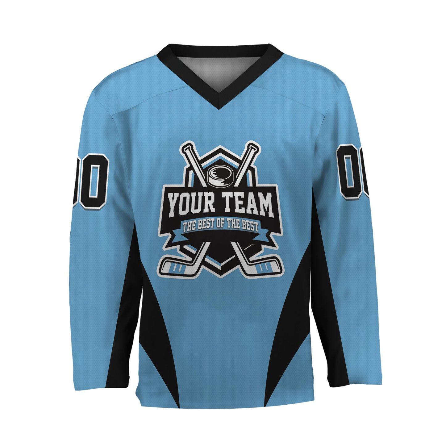 Custom Team Name Basic Hockey Jersey Light Blue