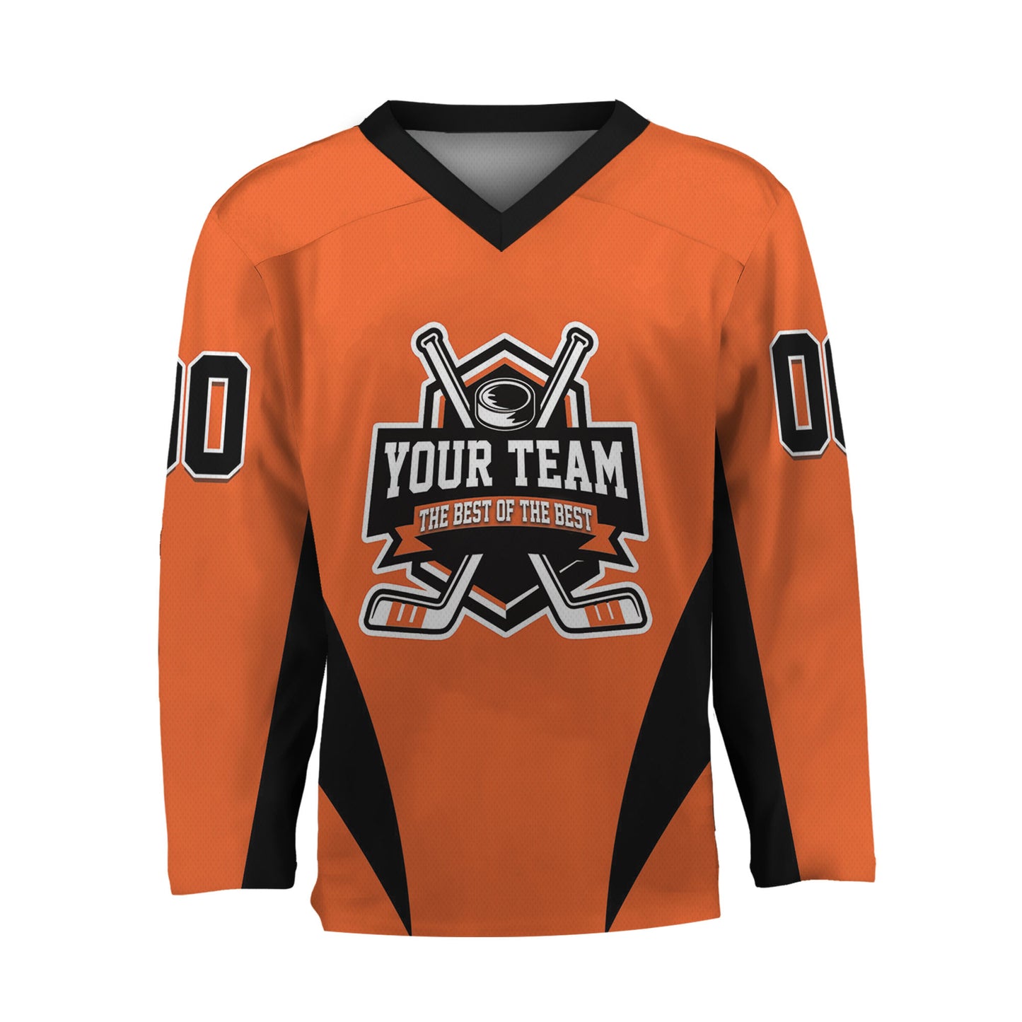 Custom Team Name Basic Hockey Jersey Orange