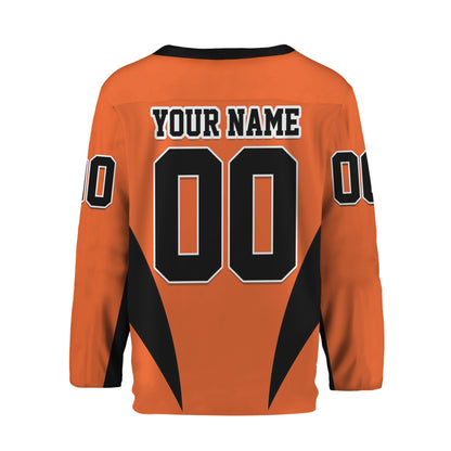 Custom Team Name Basic Hockey Jersey Orange