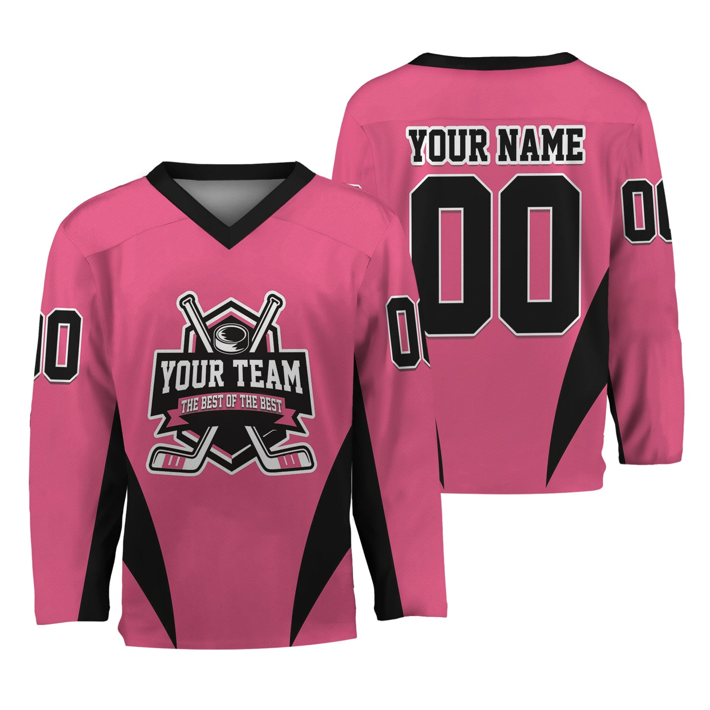 Custom Team Name Basic Hockey Jersey Pink