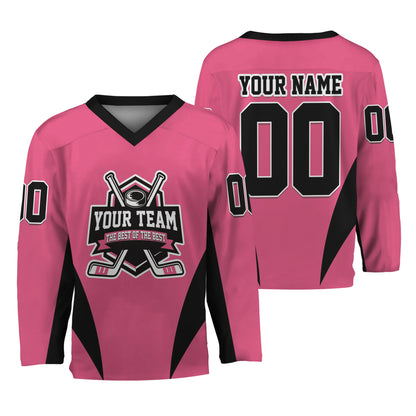 Custom Team Name Basic Hockey Jersey Pink