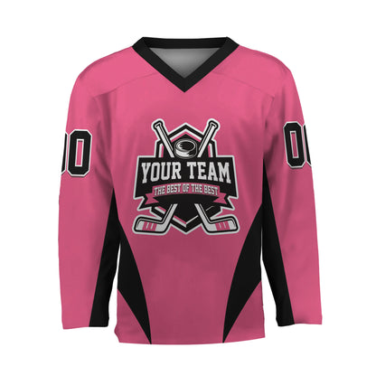 Custom Team Name Basic Hockey Jersey Pink