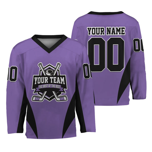 Custom Team Name Basic Hockey Jersey Purple