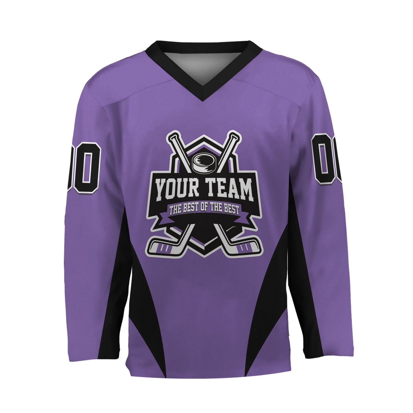 Custom Team Name Basic Hockey Jersey Purple