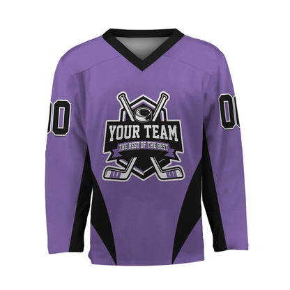 Custom Team Name Basic Hockey Jersey Purple
