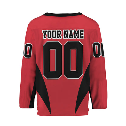 Custom Team Name Basic Hockey Jersey Red