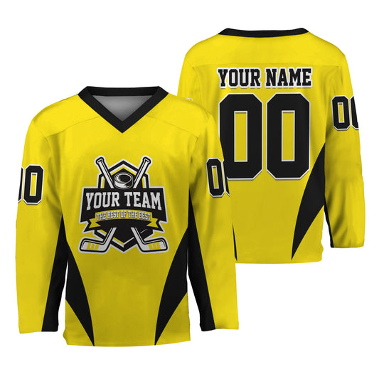 Custom Team Name Basic Hockey Jersey Yellow