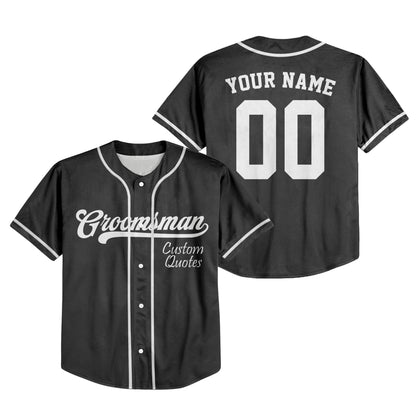 Custom Wedding Groom Man Baseball Jersey