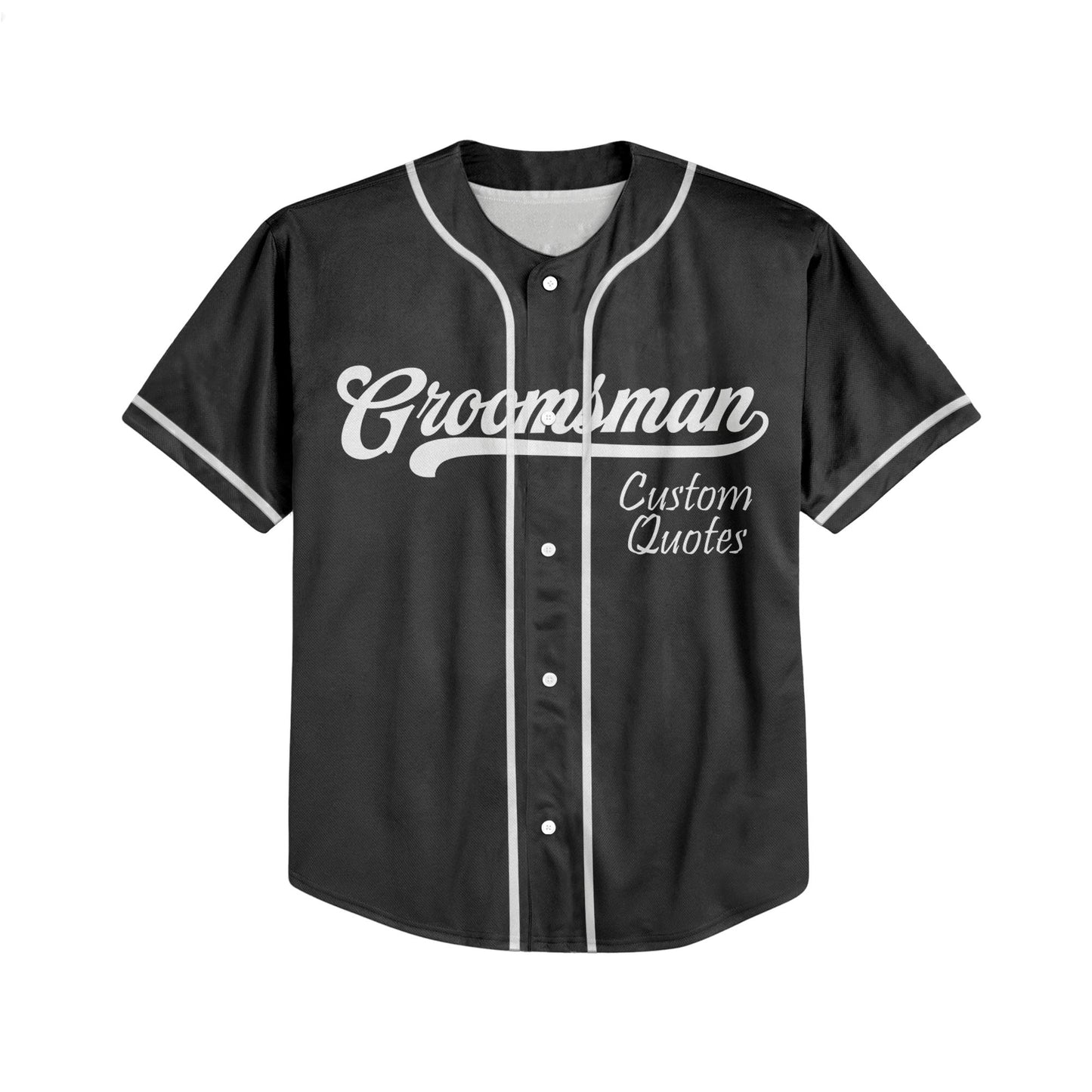 Custom Wedding Groom Man Baseball Jersey