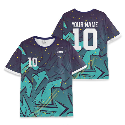 Custom Team Futurist Neon and Green Pattern Soccer Jersey