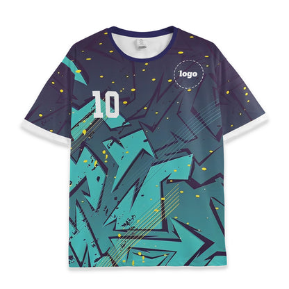 Custom Team Futurist Neon and Green Pattern Soccer Jersey