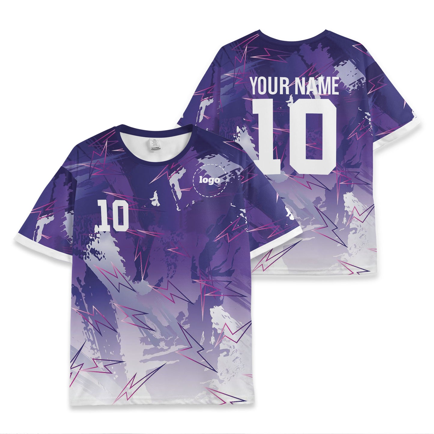 Custom Team Futurist Purple Pattern Soccer Jersey
