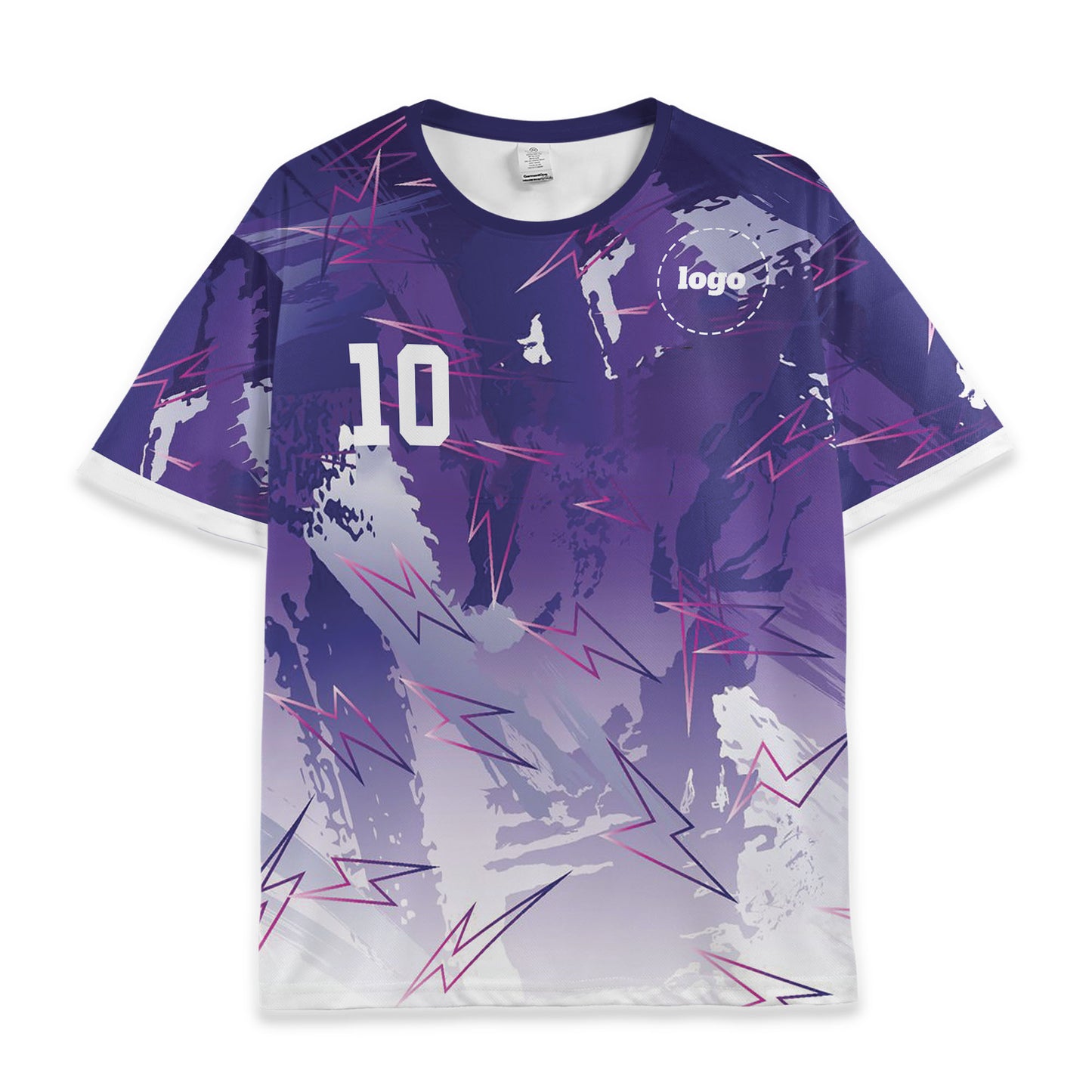Custom Team Futurist Purple Pattern Soccer Jersey