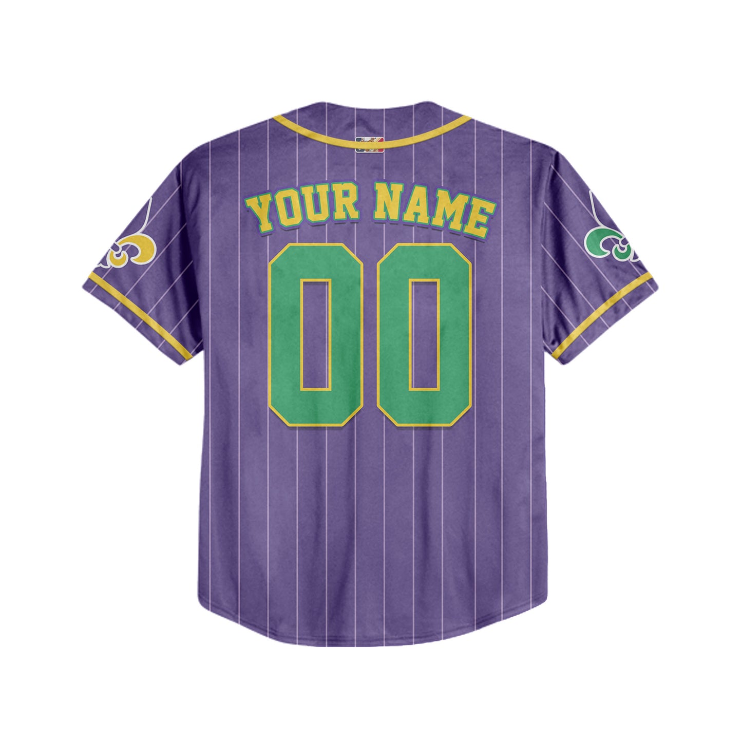 Custom Purple Mardi Gras Baseball Jersey