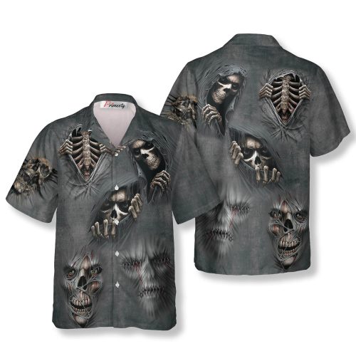 Devil Devour Skull Hawaiian Shirt - Primesty
