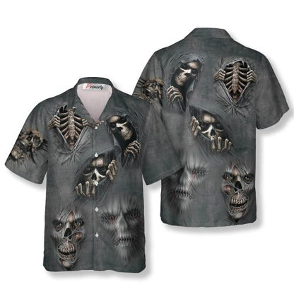 Devil Devour Skull Hawaiian Shirt - Primesty