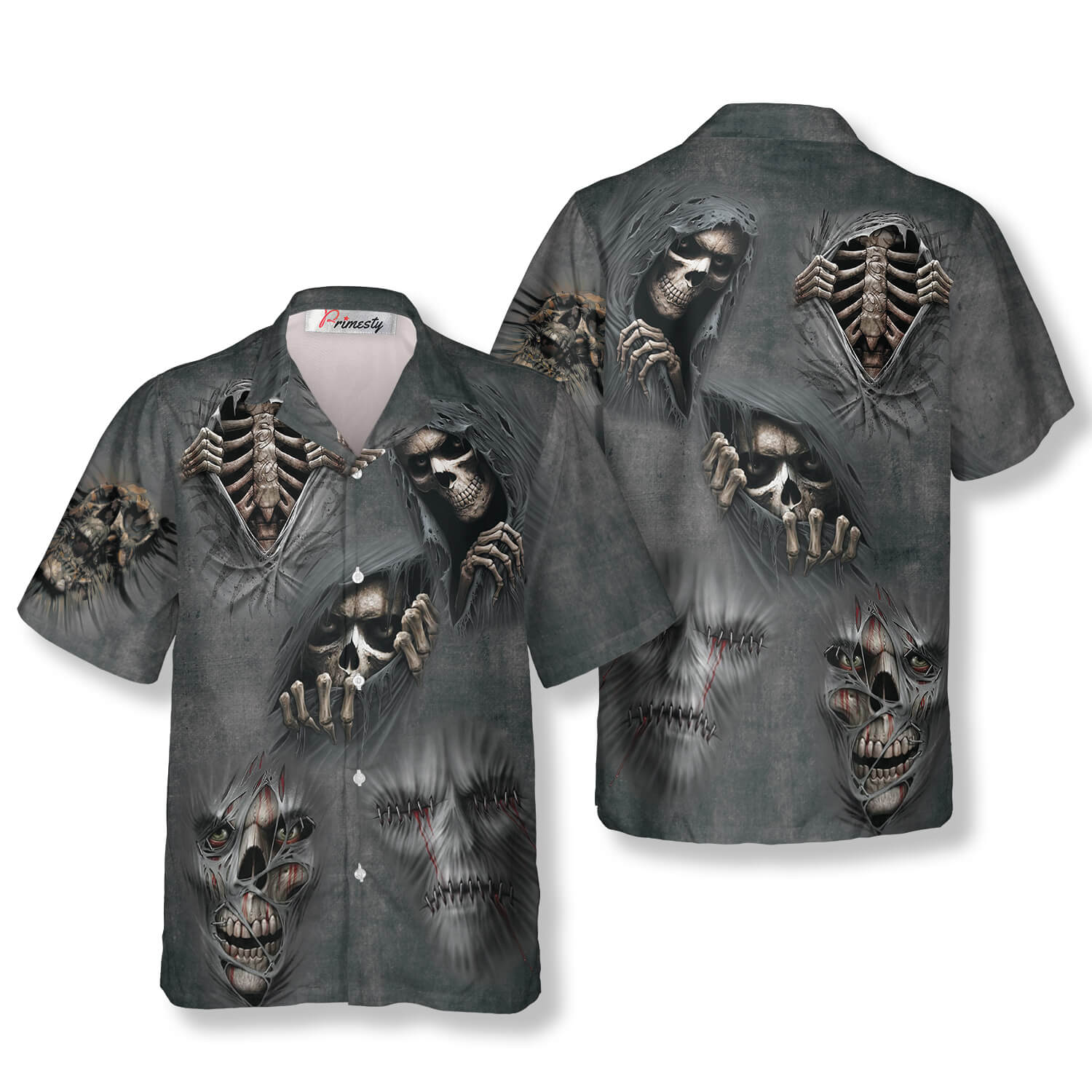 Devil Devour Skull Hawaiian Shirt - Primesty