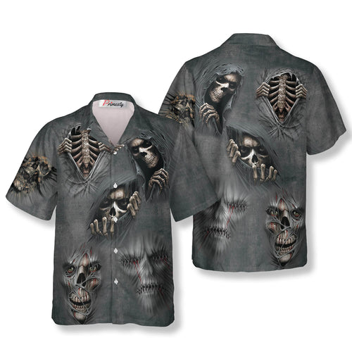 Devil Devour Skull Hawaiian Shirt - Primesty